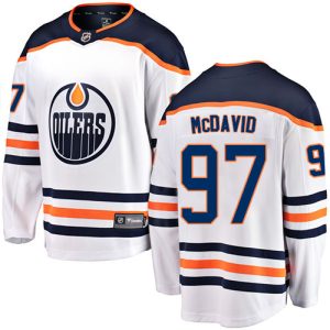 Herren Edmonton Oilers Eishockey Trikot Connor McDavid #97 Breakaway Weiß Fanatics Branded Auswärts